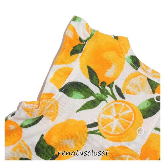 Old Navy Baby Girls' Lemon Printed Flutter-Sleeve Romper NWT - Picture 7 of 13